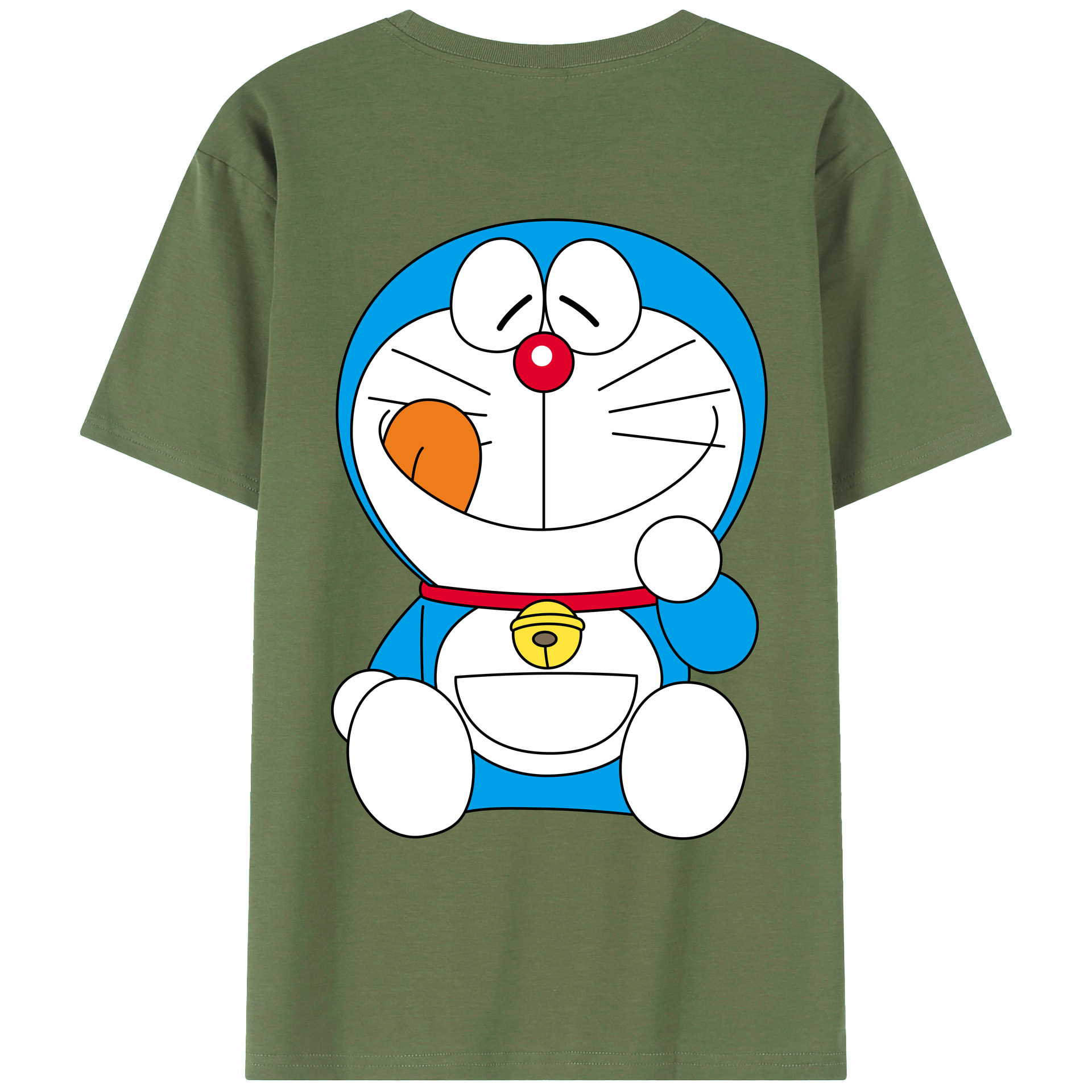 （画像用） ドラえもん Doraemon 綿100％ メンズ半袖Tシャツ（バックプリント） 通気性